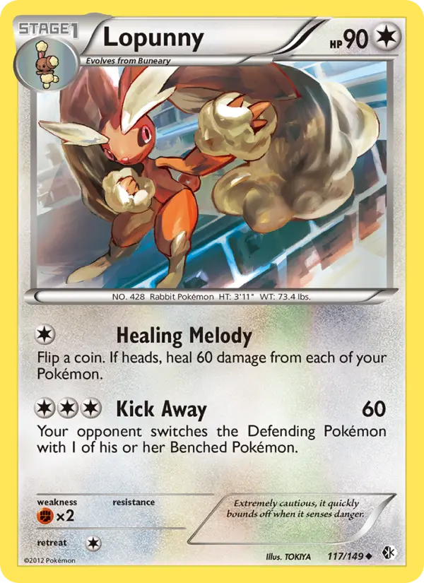 Lopunny Uncommon rarity Boundaries Crossed Pokémon card price — $17.58