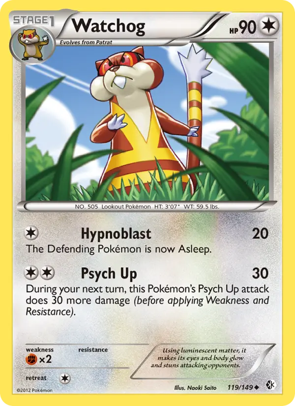 Watchog Uncommon rarity Boundaries Crossed Pokémon card price — $0.76