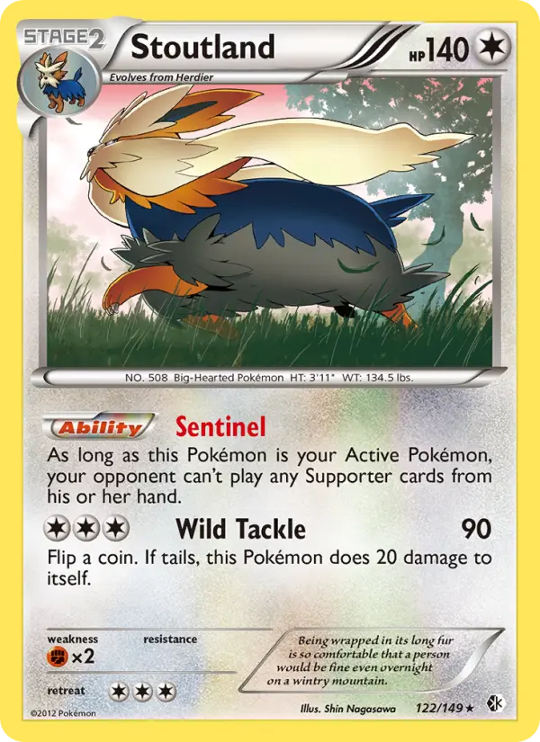 Stoutland Rare rarity Boundaries Crossed Pokémon card price — $6.06