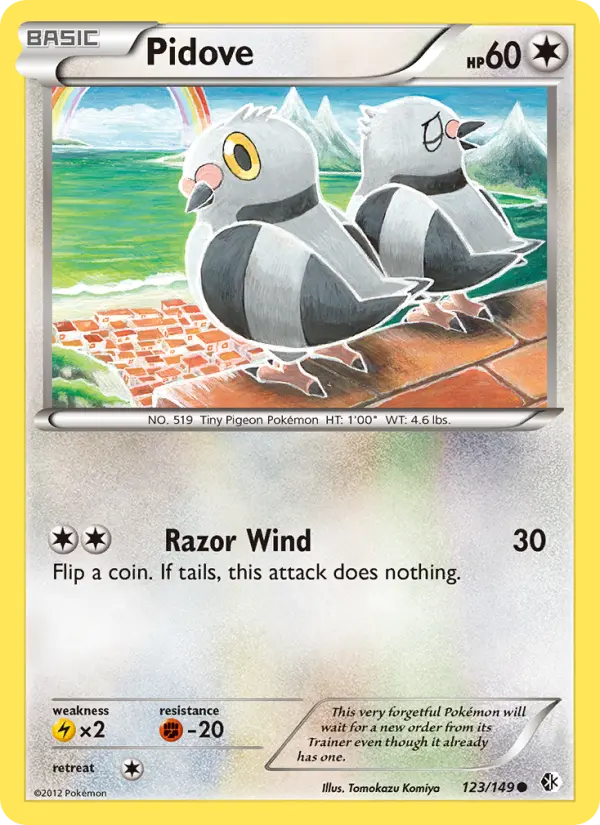 Pidove Common rarity Boundaries Crossed Pokémon card price — $12.06