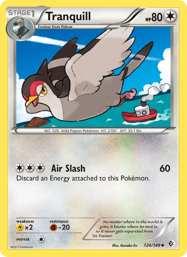 Tranquill Uncommon rarity Boundaries Crossed Pokémon card price — $1.63