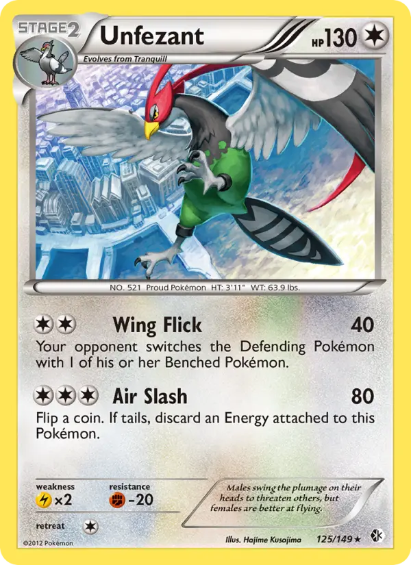 Unfezant Rare rarity Boundaries Crossed Pokémon card price — $1.03