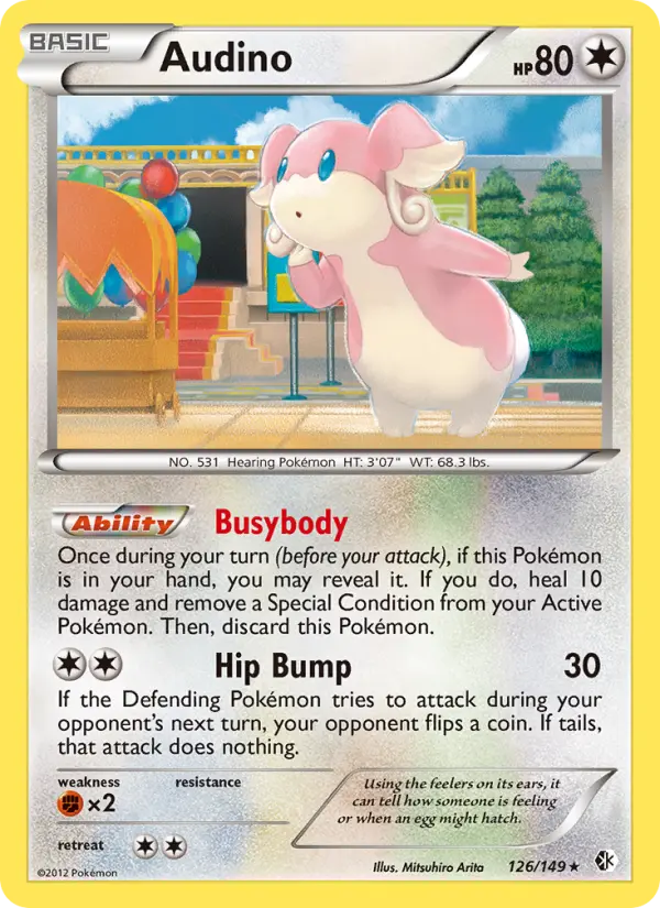 Audino Rare rarity Boundaries Crossed Pokémon card price — $1.38