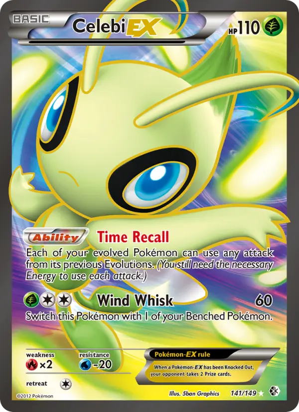 Celebi-EX Ultra Rare rarity Boundaries Crossed Pokémon card price