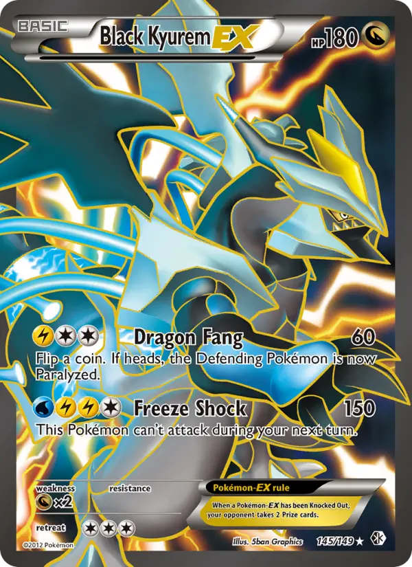 Black Kyurem-EX Ultra Rare rarity Boundaries Crossed Pokémon card price