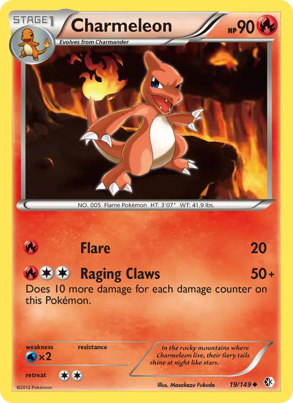 Charmeleon Uncommon rarity Boundaries Crossed Pokémon card price — $8.40
