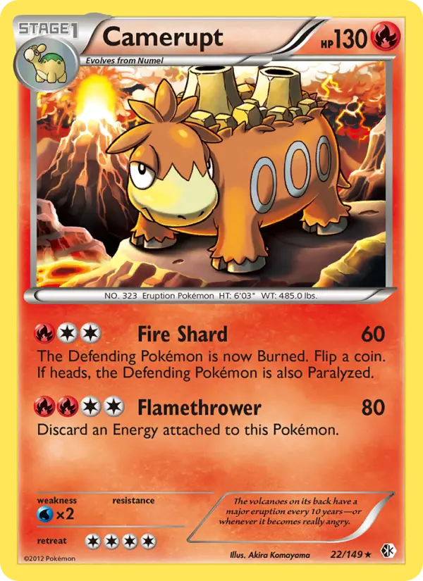 Camerupt Rare rarity Boundaries Crossed Pokémon card price — $1.05