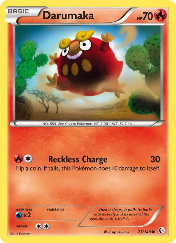 Darumaka Common rarity Boundaries Crossed Pokémon card price — $0.72