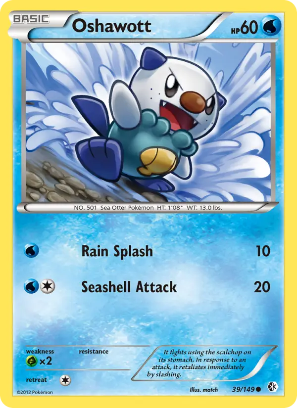 Oshawott Common rarity Boundaries Crossed Pokémon card price — $14.52