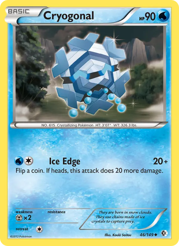 Cryogonal Uncommon rarity Boundaries Crossed Pokémon card price — $1.29