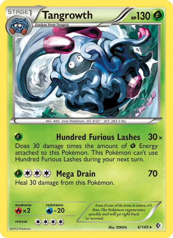 Tangrowth Rare rarity Boundaries Crossed Pokémon card price — $4.99