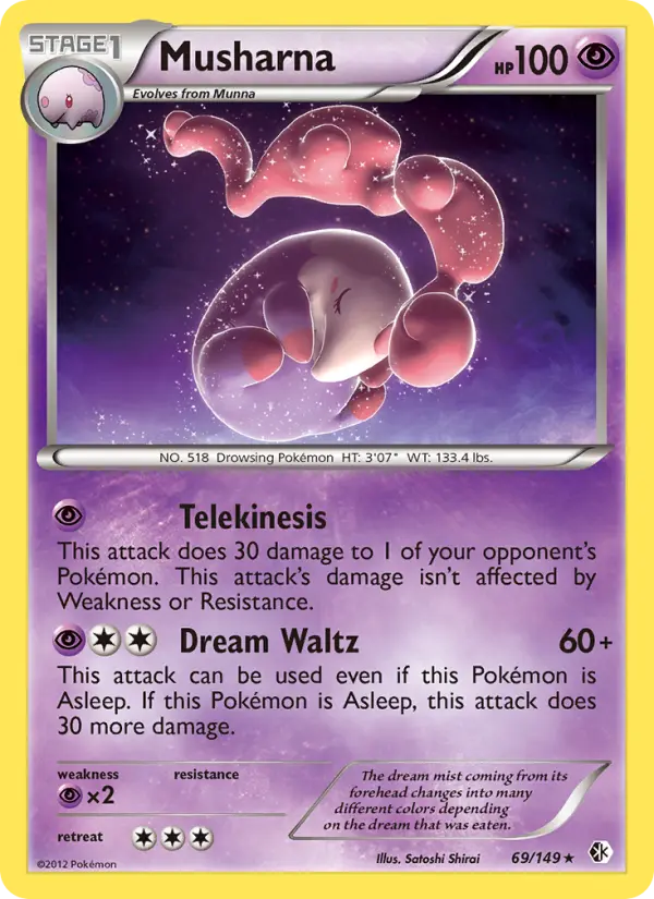 Musharna Rare rarity Boundaries Crossed Pokémon card price — $1.75