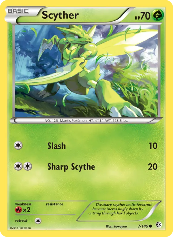 Scyther Common rarity Boundaries Crossed Pokémon card price — $22.95