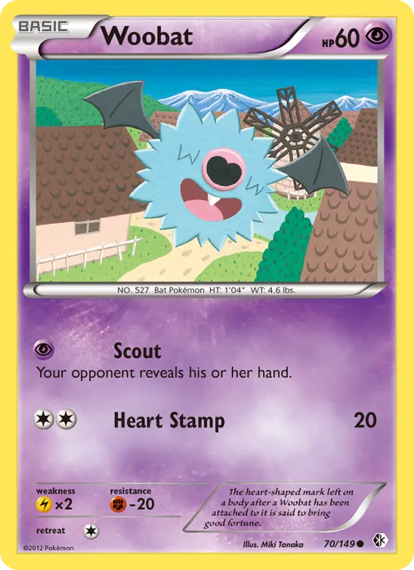 Woobat Common rarity Boundaries Crossed Pokémon card price — $0.85