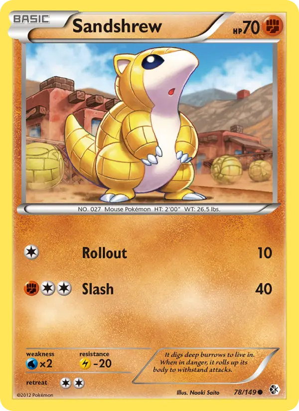 Sandshrew Common rarity Boundaries Crossed Pokémon card price — $8.12