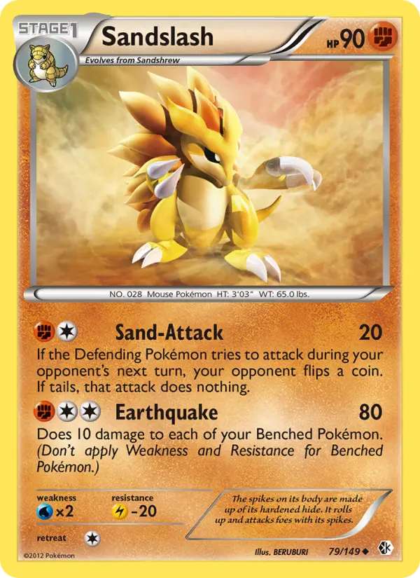Sandslash Uncommon rarity Boundaries Crossed Pokémon card price — $1.79