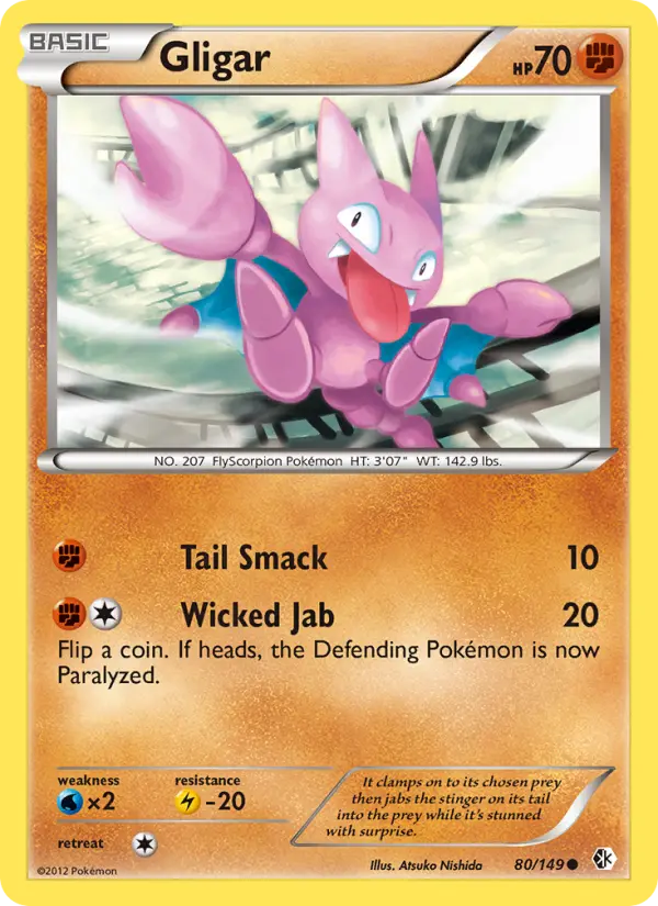 Gligar Common rarity Boundaries Crossed Pokémon card price — $0.90