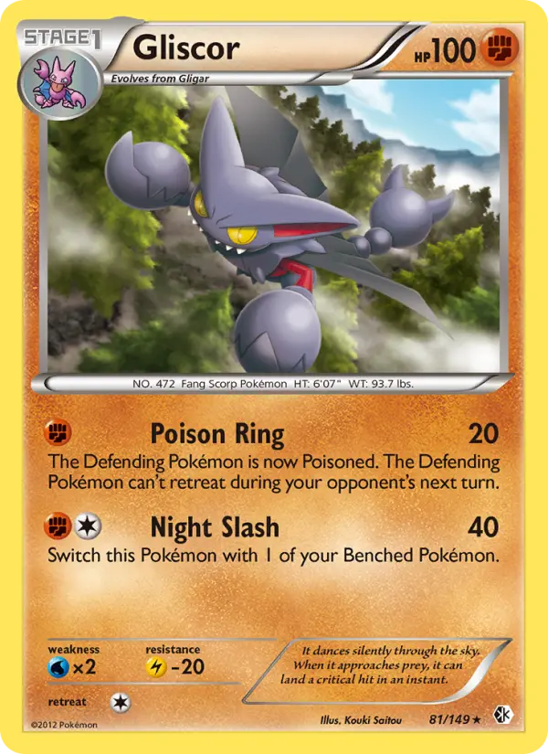 Gliscor Rare rarity Boundaries Crossed Pokémon card price — $3.72