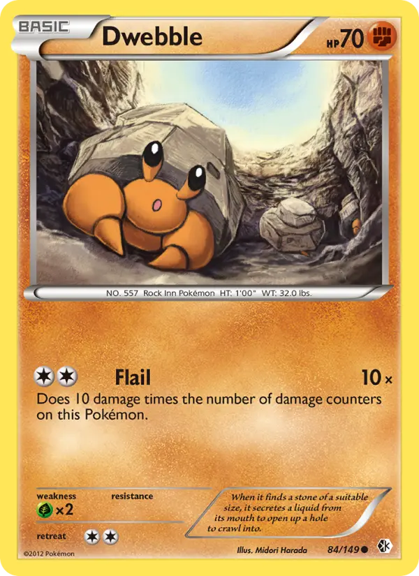 Dwebble Common rarity Boundaries Crossed Pokémon card price — $1.57