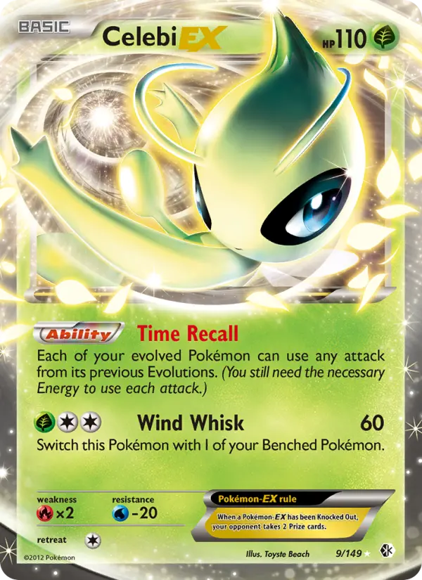 Celebi-EX Rare rarity Boundaries Crossed Pokémon card price