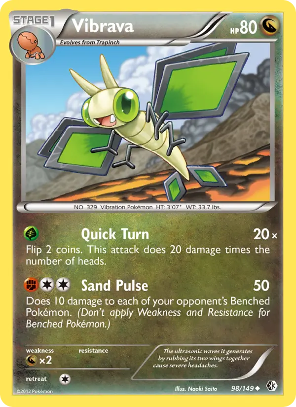Vibrava Uncommon rarity Boundaries Crossed Pokémon card price — $2.60