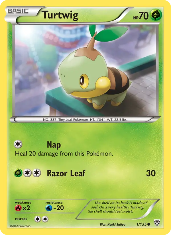 Turtwig Common rarity Plasma Storm Pokémon card price — $9.19