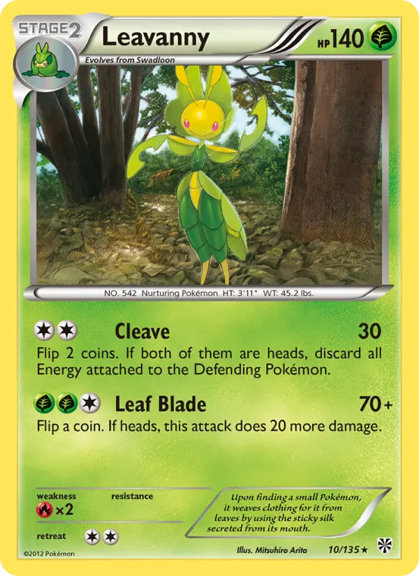 Leavanny Rare rarity Plasma Storm Pokémon card price — $1.05