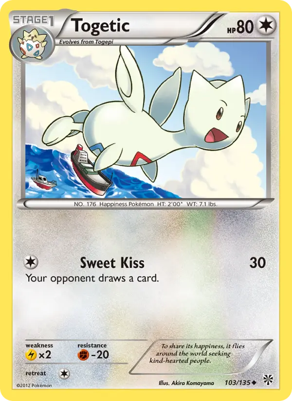 Togetic Uncommon rarity Plasma Storm Pokémon card price — $5.42