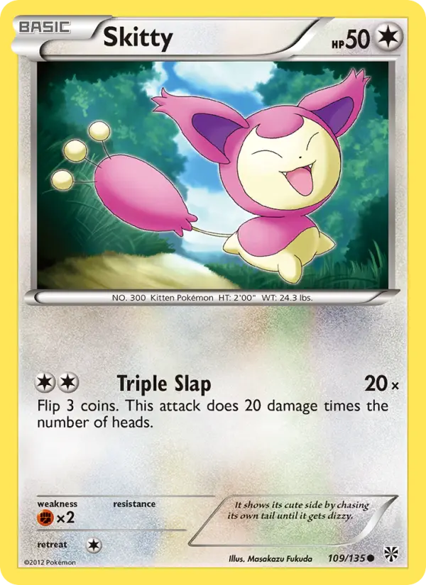 Skitty Common rarity Plasma Storm Pokémon card price — $2.88