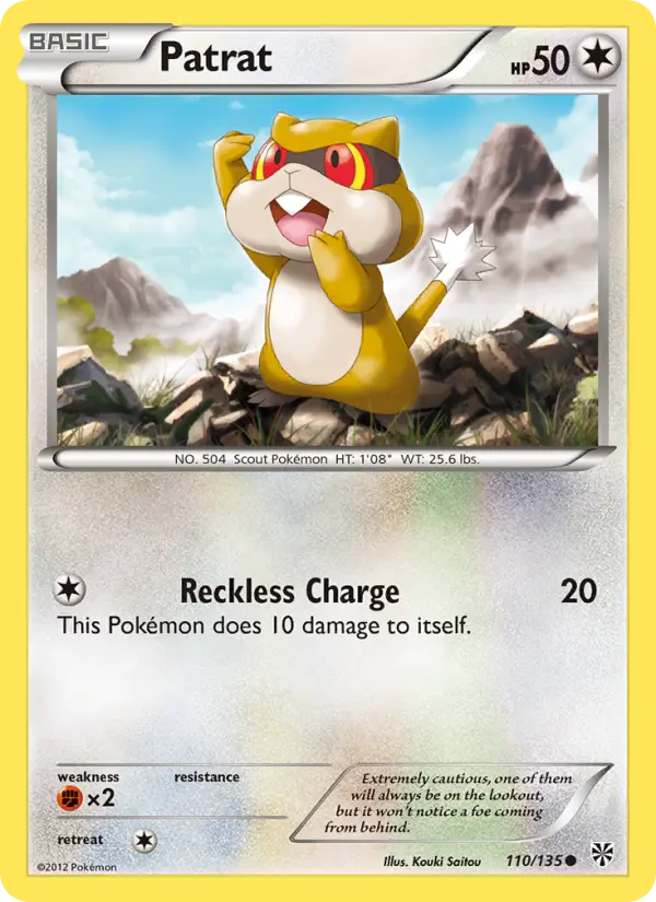 Patrat Common rarity Plasma Storm Pokémon card price — $0.60