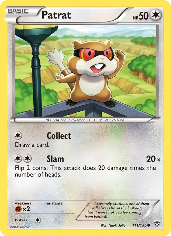 Patrat Common rarity Plasma Storm Pokémon card price — $2.24