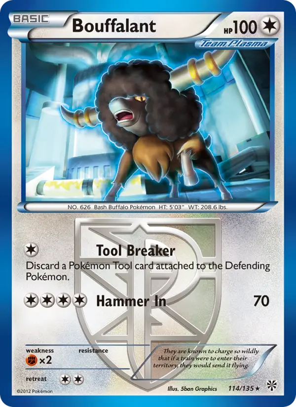 Bouffalant Rare rarity Plasma Storm Pokémon card price — $2.22