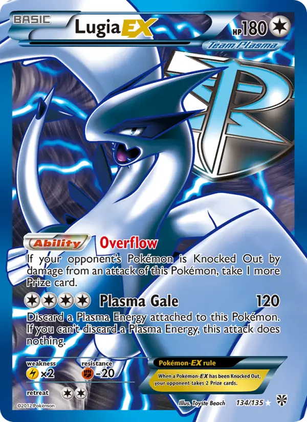Lugia-EX Ultra Rare rarity Plasma Storm Pokémon card price