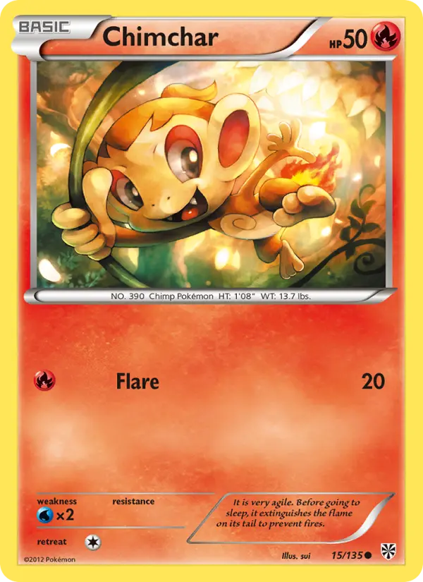 Chimchar Common rarity Plasma Storm Pokémon card price — $3.35