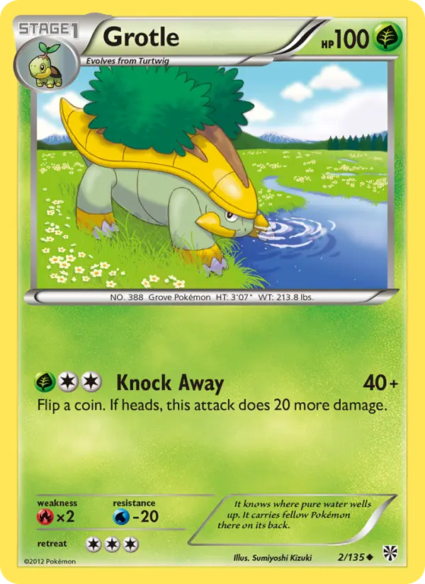 Grotle Uncommon rarity Plasma Storm Pokémon card price — $5.74