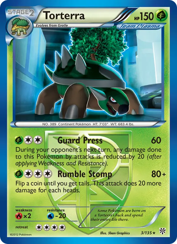 Torterra Rare rarity Plasma Storm Pokémon card price — $13.58
