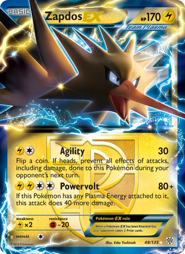 Zapdos-EX Rare rarity Plasma Storm Pokémon card price