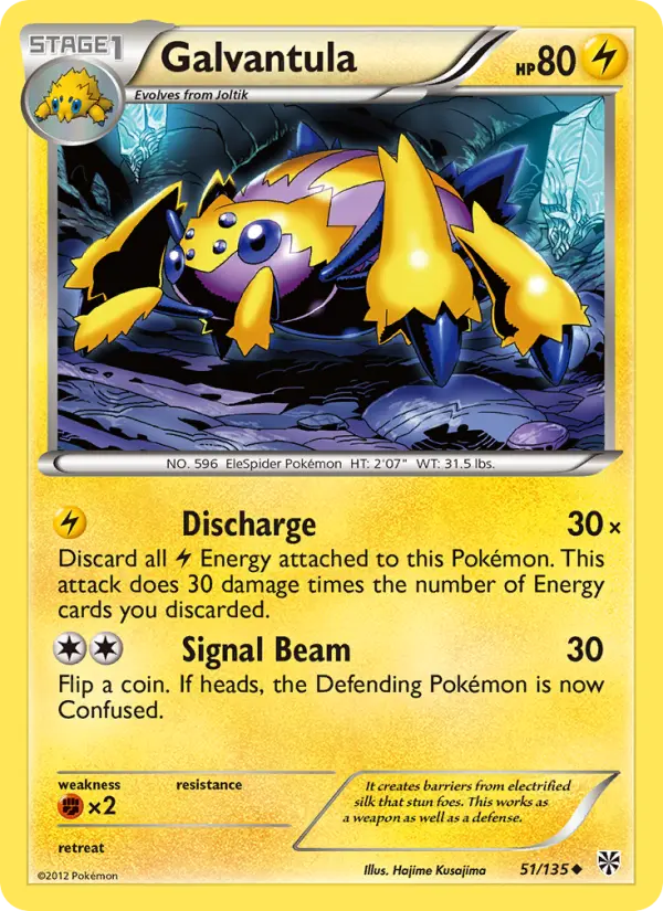 Galvantula Uncommon rarity Plasma Storm Pokémon card price — $2.57