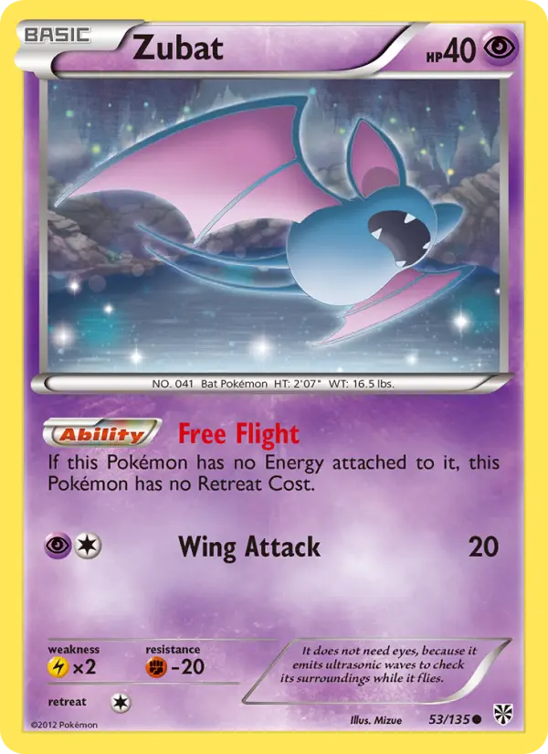 Zubat Common rarity Plasma Storm Pokémon card price — $5.00