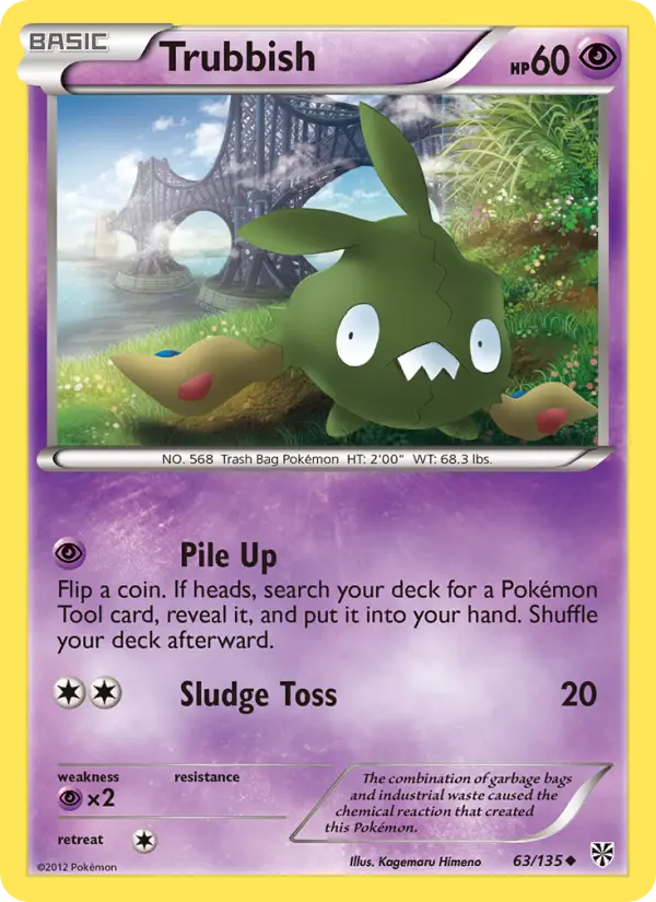 Trubbish Uncommon rarity Plasma Storm Pokémon card price — $9.22