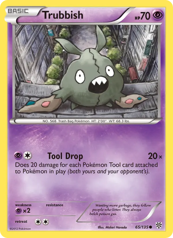 Trubbish Common rarity Plasma Storm Pokémon card price — $9.34