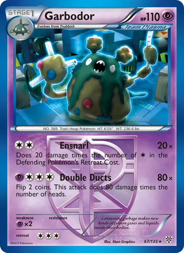 Garbodor Rare rarity Plasma Storm Pokémon card price — $5.92