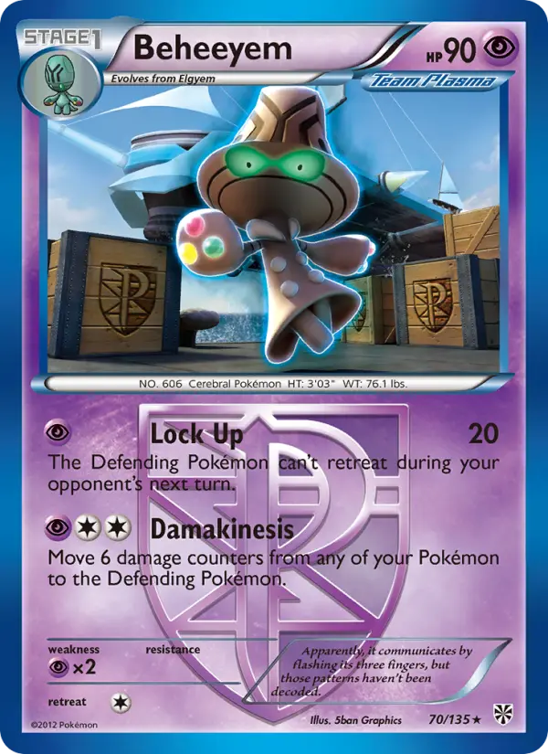 Beheeyem Rare rarity Plasma Storm Pokémon card price — $1.99
