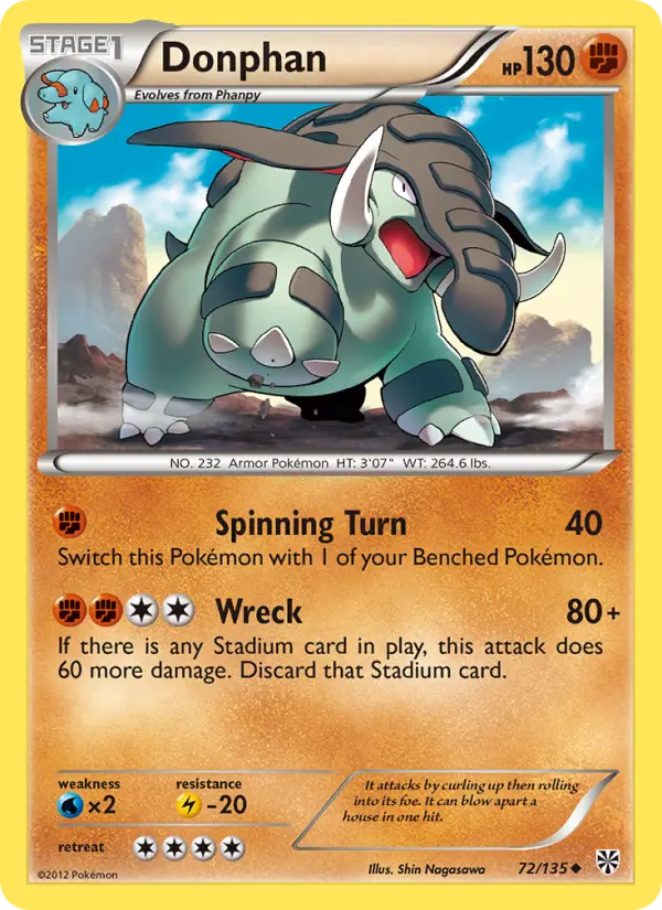 Donphan Uncommon rarity Plasma Storm Pokémon card price — $2.28