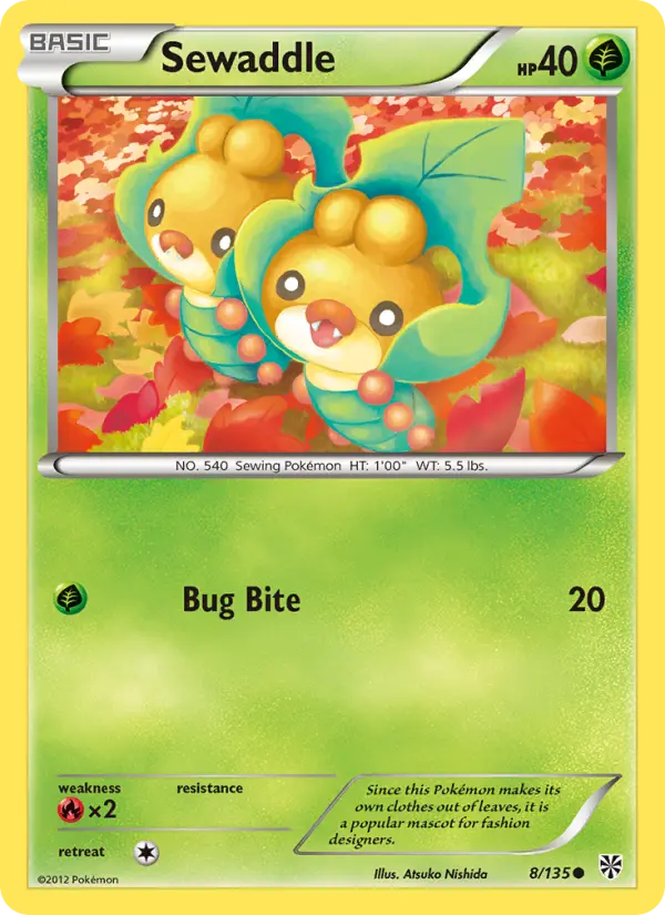 Sewaddle Common rarity Plasma Storm Pokémon card price — $0.81
