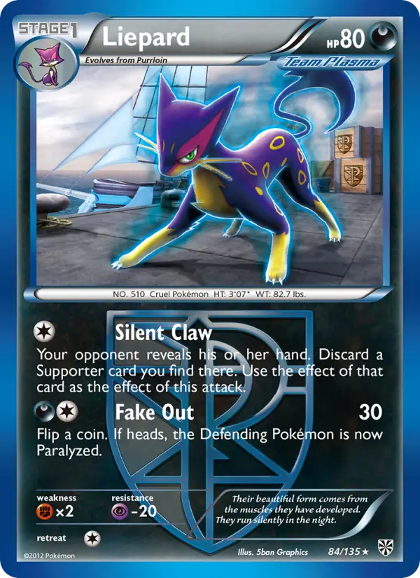 Liepard Rare rarity Plasma Storm Pokémon card price — $3.01