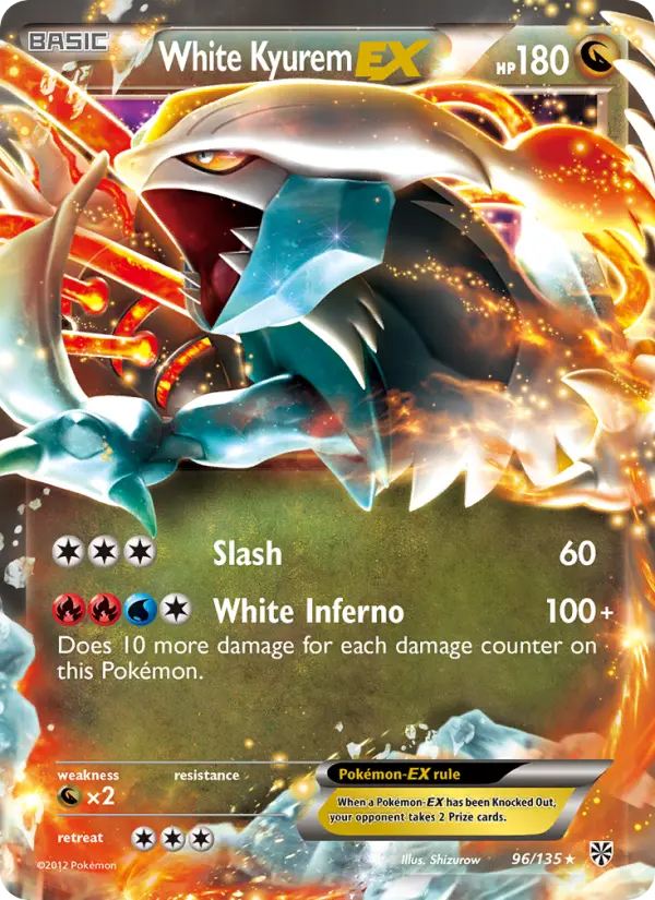 White Kyurem-EX Rare rarity Plasma Storm Pokémon card price