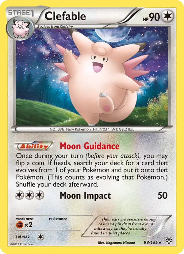 Clefable Rare rarity Plasma Storm Pokémon card price — $9.34