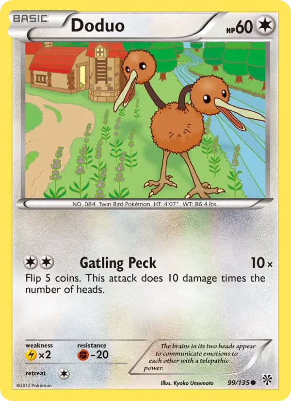 Doduo Common rarity Plasma Storm Pokémon card price — $0.52
