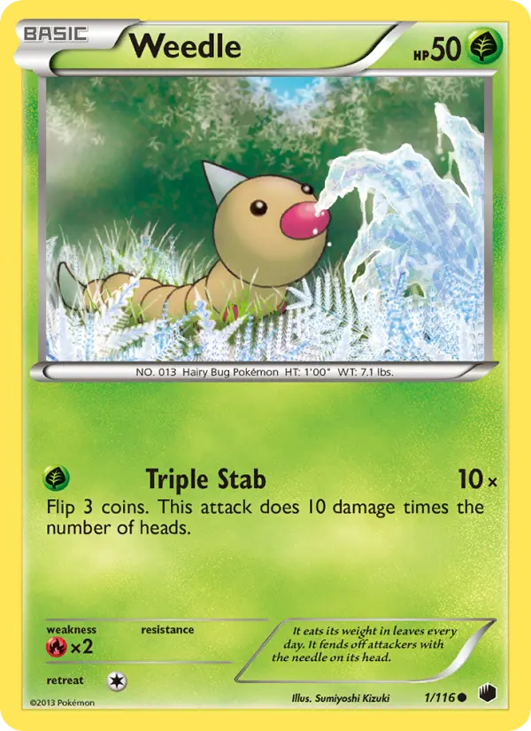 Weedle Common rarity Plasma Freeze Pokémon card price — $1.51